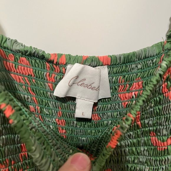 Cleobella Green & Coral Floral Tiered Maxi Dress - Picture 4 of 7